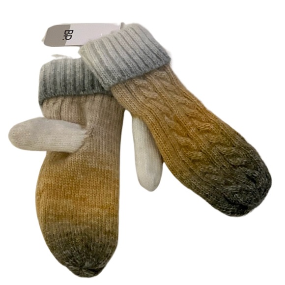 BP Ombre Knit Mittens NWT Tan Gray - Picture 1 of 5
